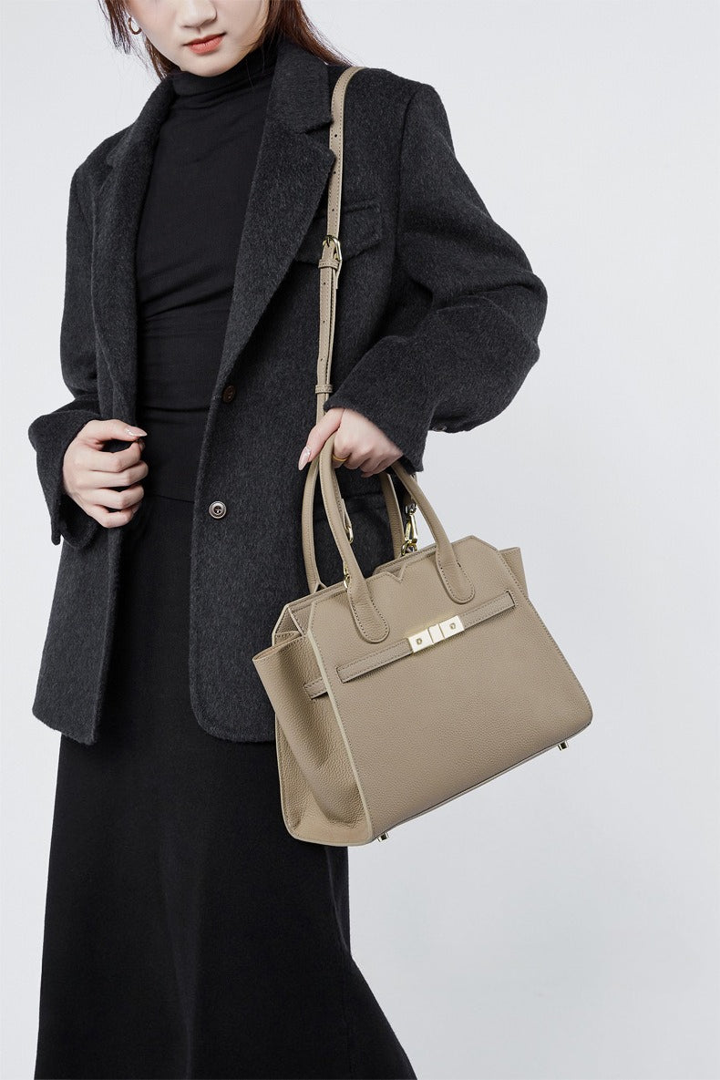 Cowhide shoulder messenger bag