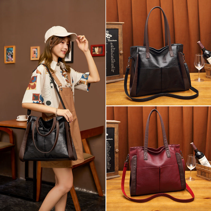 Soft leather tote shoulder/crossbody bag