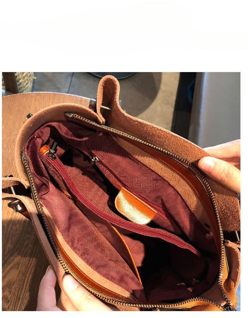 Leather Versatile Underarm Tote Bag