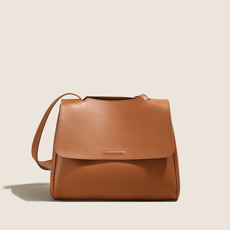 Leather tote large capacity messenger bag