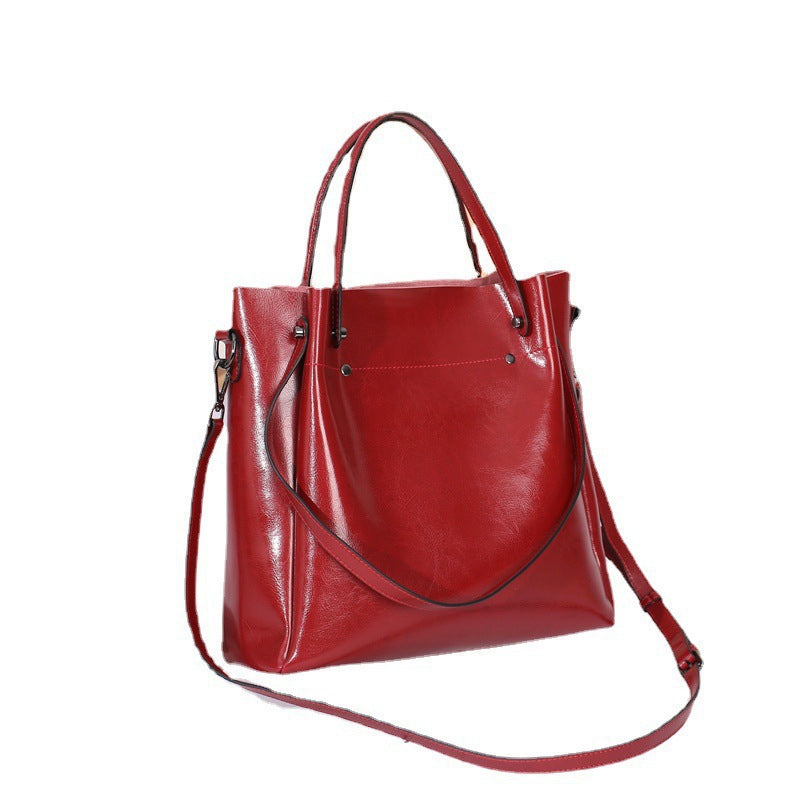 Leather Versatile Underarm Tote Bag