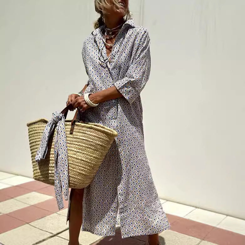 Striped split shirt skirt