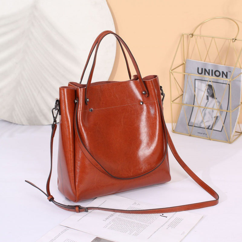 Leather Versatile Underarm Tote Bag