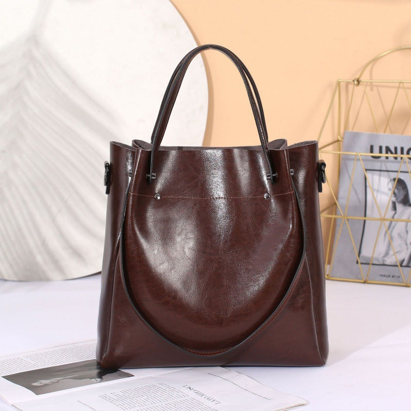 Leather Versatile Underarm Tote Bag