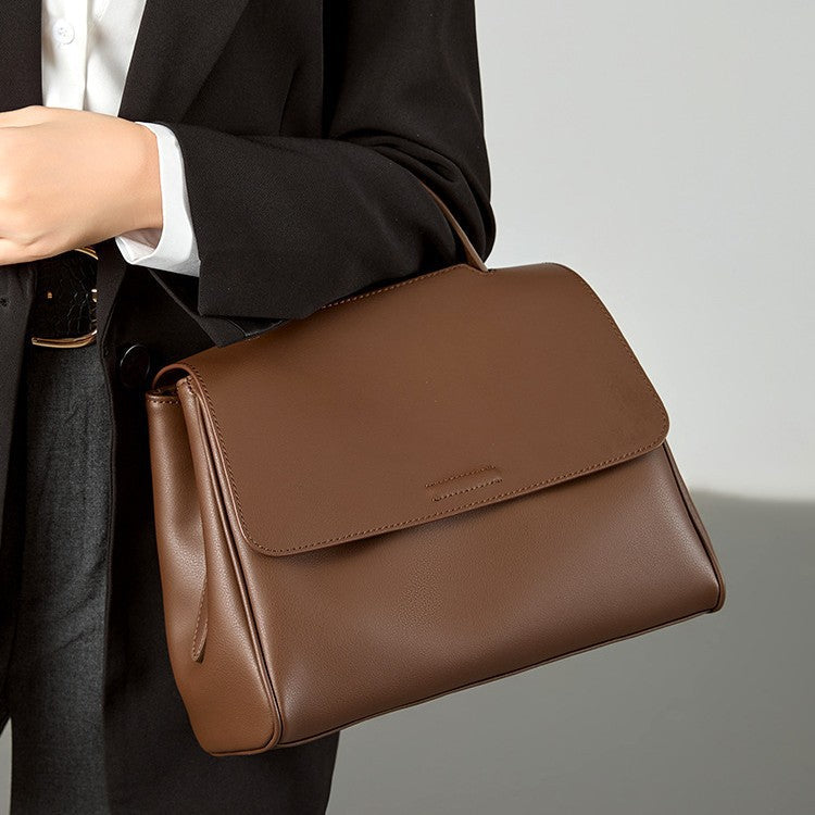 Leather tote large capacity messenger bag