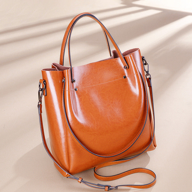 Leather Versatile Underarm Tote Bag