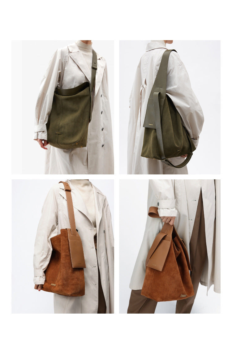 Suede ear tote bag
