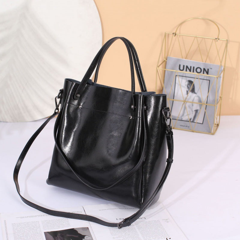 Leather Versatile Underarm Tote Bag