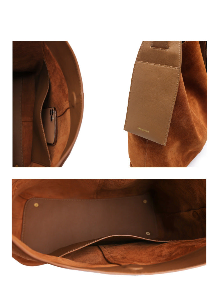 Suede ear tote bag