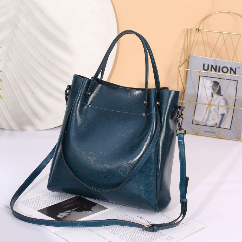 Leather Versatile Underarm Tote Bag