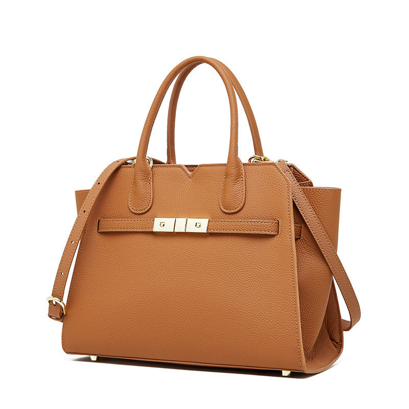 Cowhide shoulder messenger bag