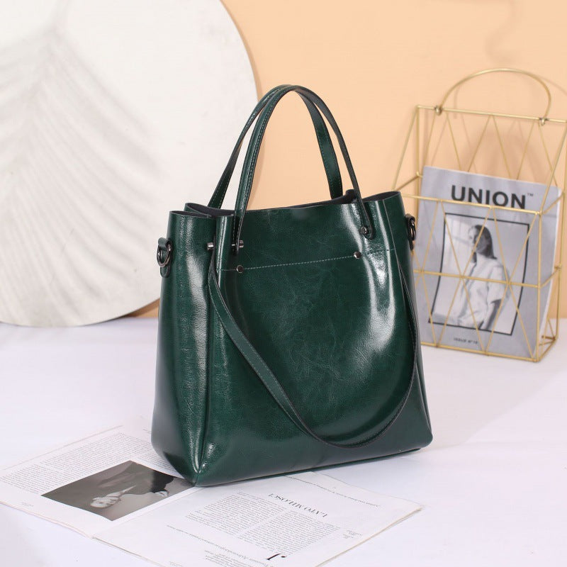 Leather Versatile Underarm Tote Bag