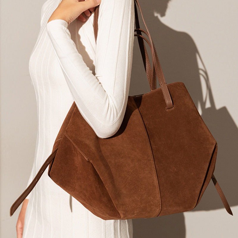 Suede shoulder armpit bag