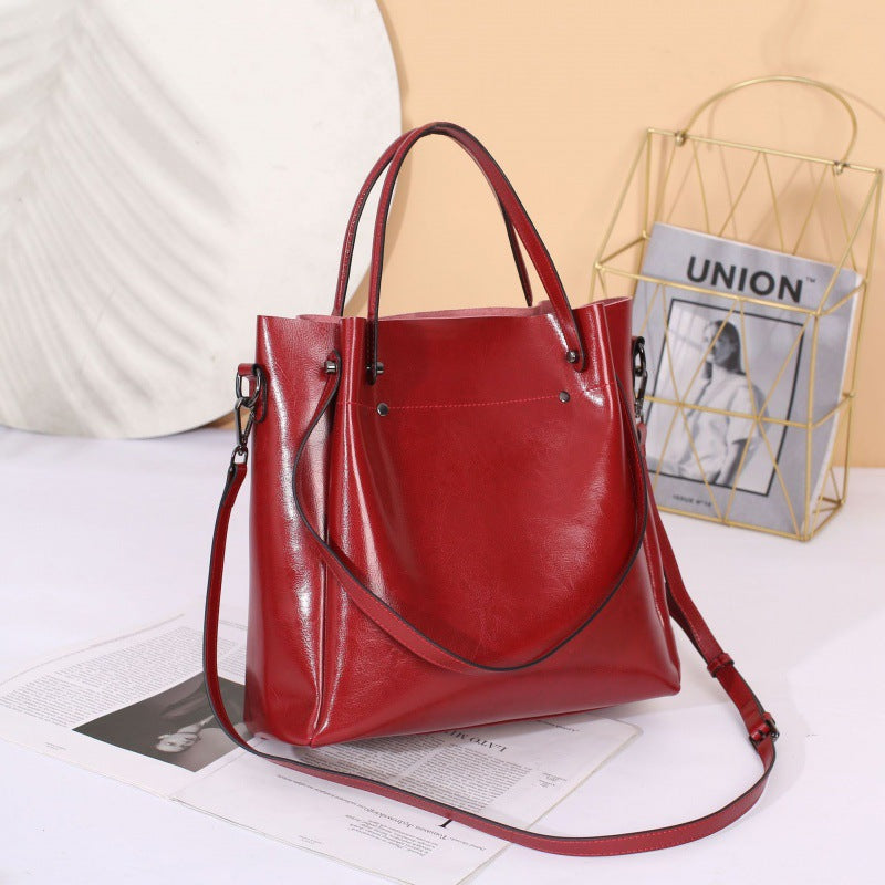 Leather Versatile Underarm Tote Bag