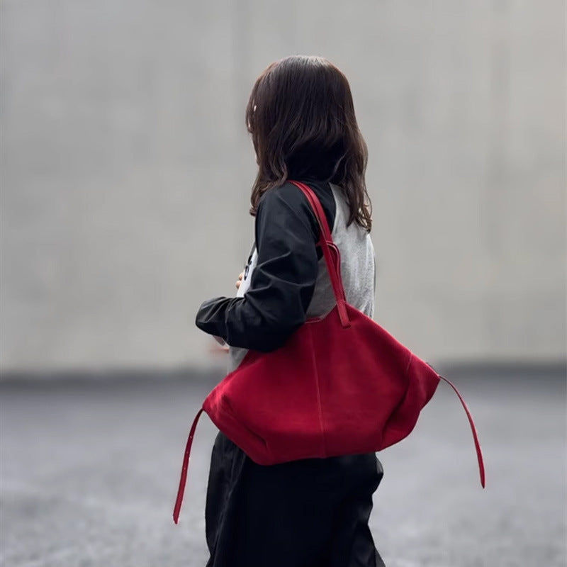 Suede shoulder armpit bag