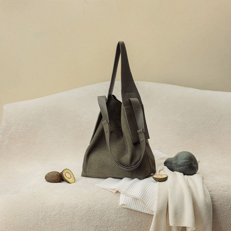 Suede ear tote bag