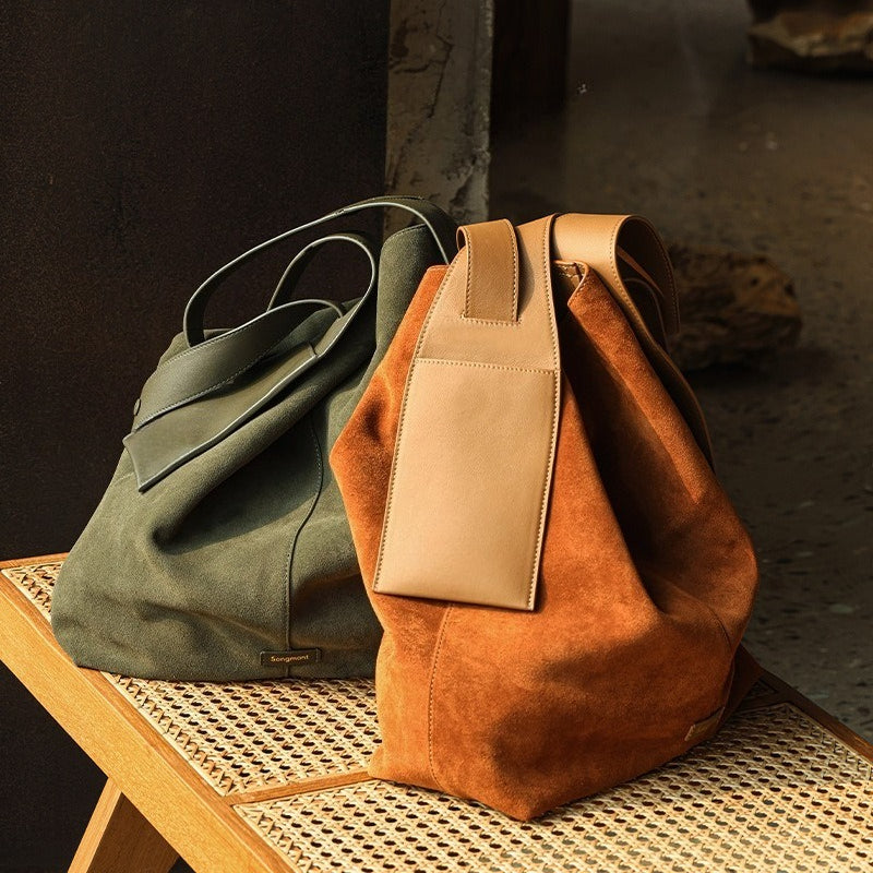 Suede ear tote bag