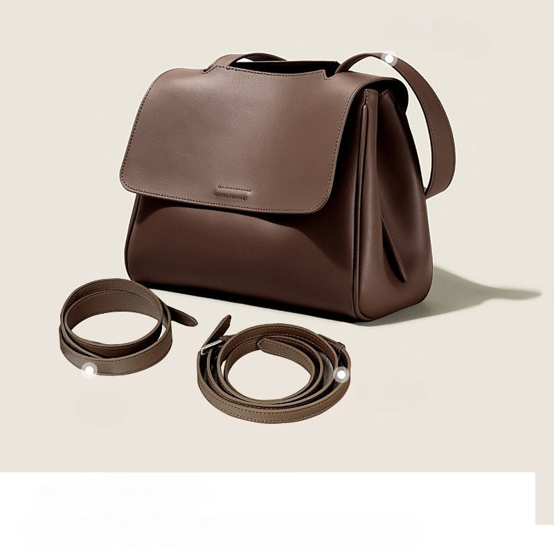 Leather tote large capacity messenger bag